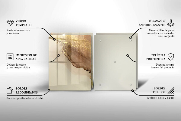 Glass chopping board Abstraction gold