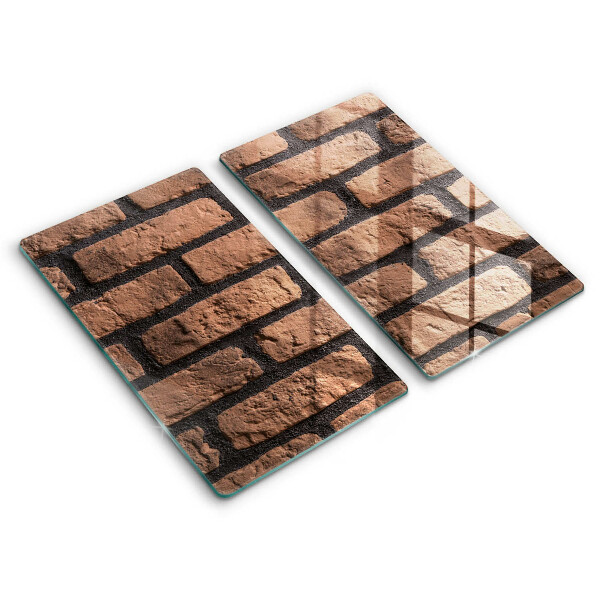 Glass chopping board Brick wall