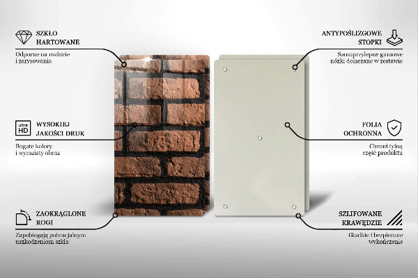 Glass chopping board Brick wall