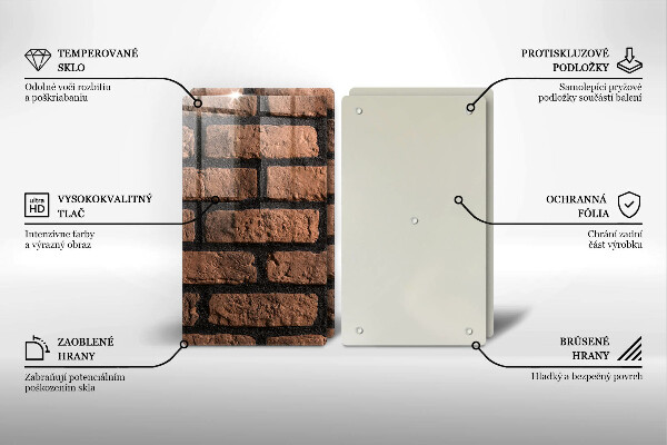 Glass chopping board Brick wall