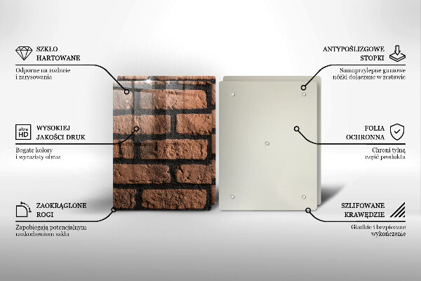 Glass chopping board Brick wall