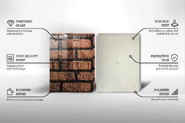 Glass chopping board Brick wall