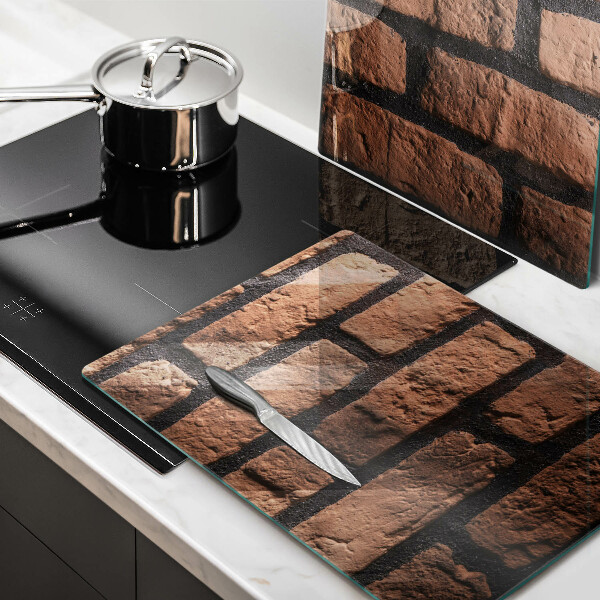 Glass chopping board Brick wall