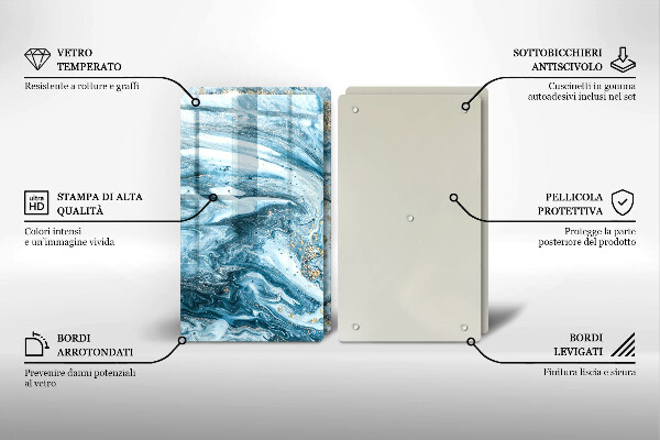 Glass chopping board Structure with gold