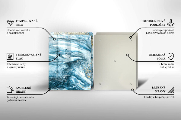 Glass chopping board Structure with gold