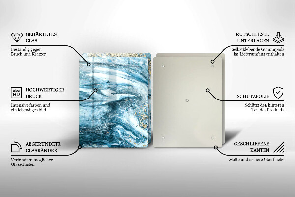 Glass chopping board Structure with gold