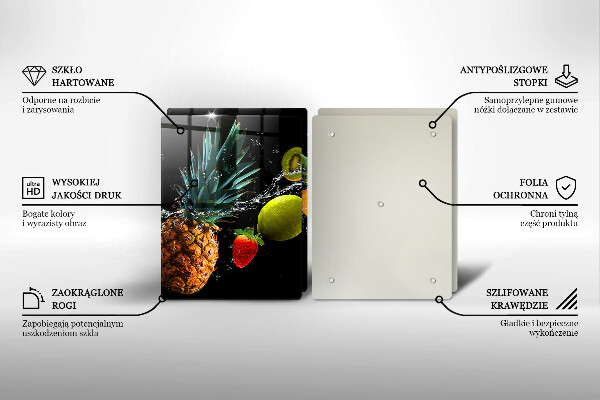 Chopping board Fruits in water