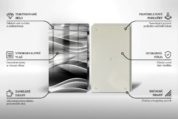 Glass chopping board Abstraction mild lines