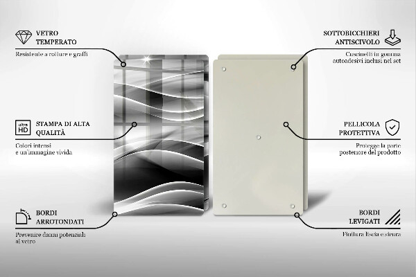 Glass chopping board Abstraction mild lines