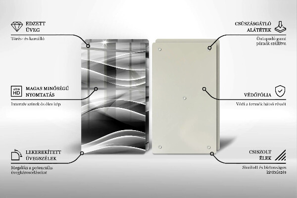 Glass chopping board Abstraction mild lines