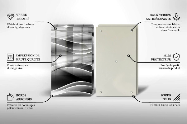 Glass chopping board Abstraction mild lines
