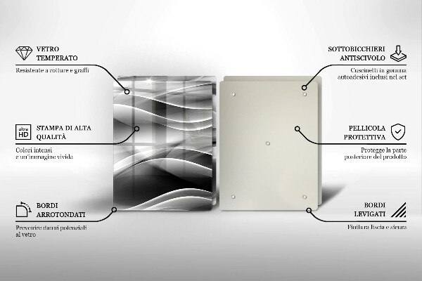 Glass chopping board Abstraction mild lines