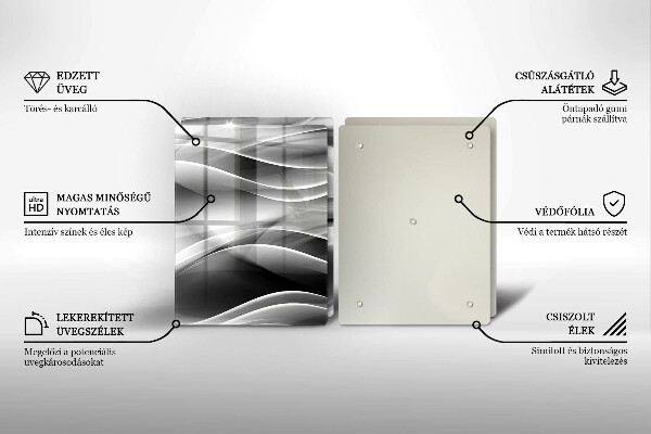 Glass chopping board Abstraction mild lines