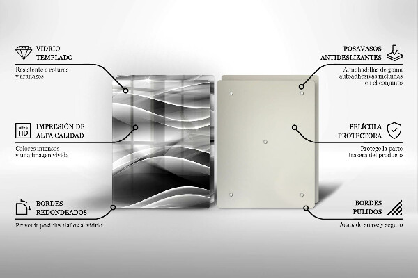 Glass chopping board Abstraction mild lines