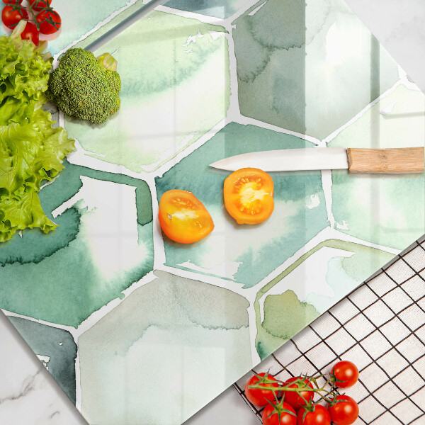 Glass chopping board Watercolor hexagons
