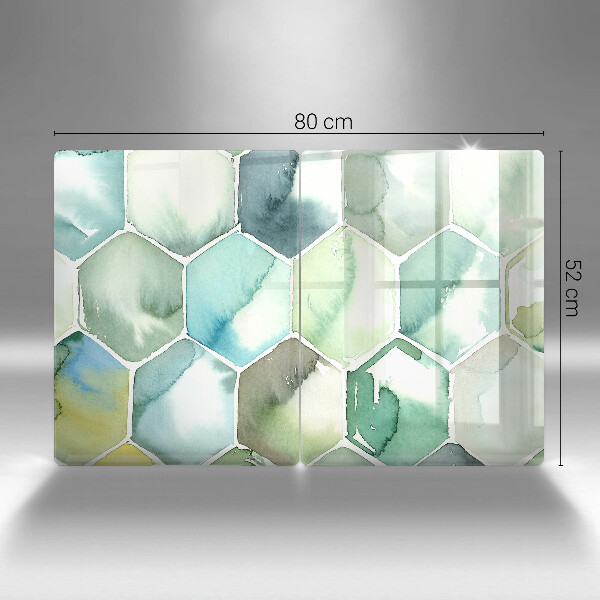 Glass chopping board Watercolor hexagons