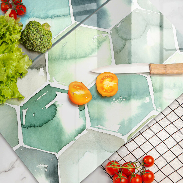 Glass chopping board Watercolor hexagons