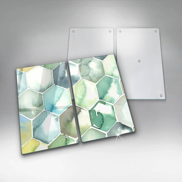 Glass chopping board Watercolor hexagons