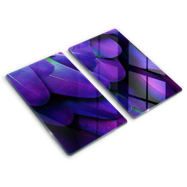 Glass chopping board Neon feathers