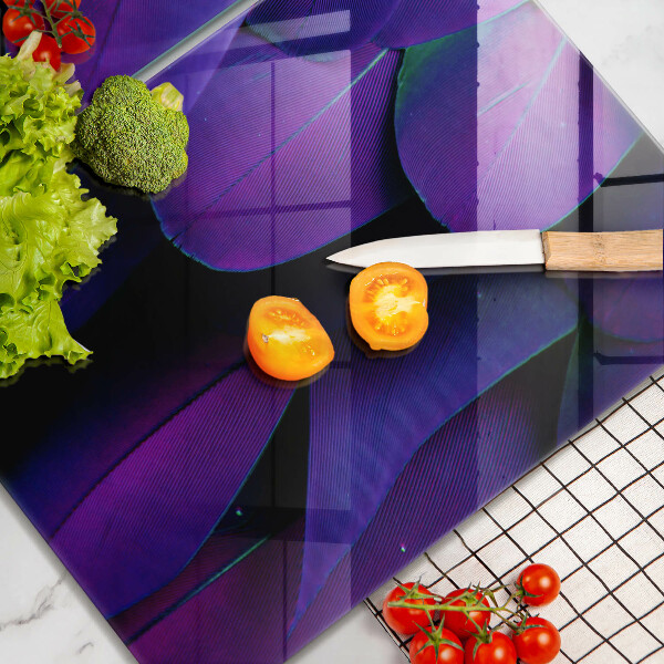 Glass chopping board Neon feathers