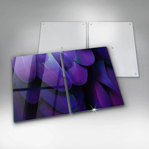 Glass chopping board Neon feathers