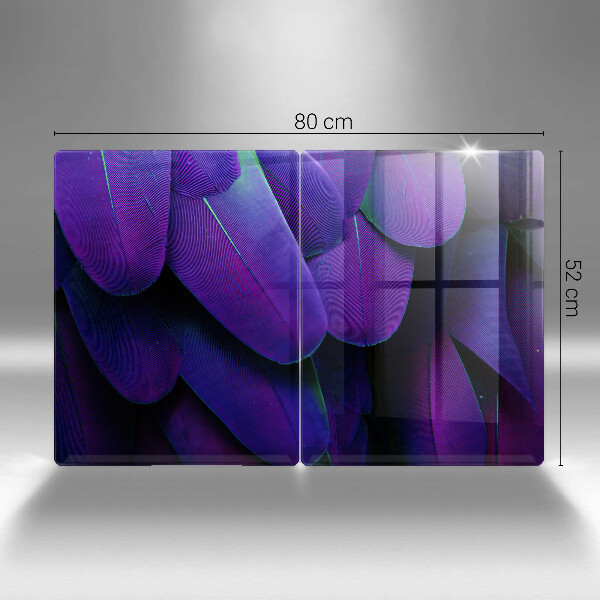 Glass chopping board Neon feathers