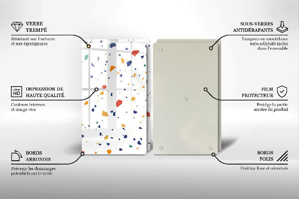 Glass chopping board Colored gres