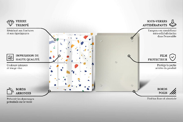 Glass chopping board Colored gres