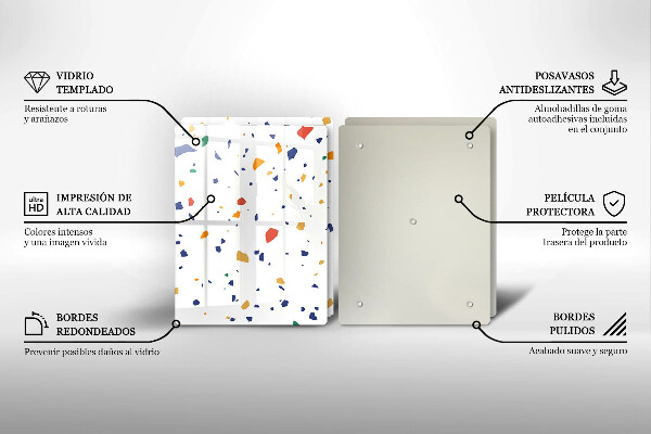 Glass chopping board Colored gres