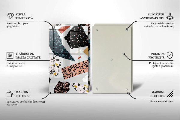 Glass chopping board Stone