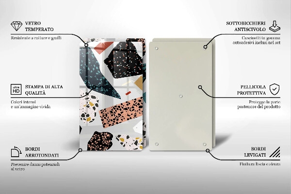 Glass chopping board Stone