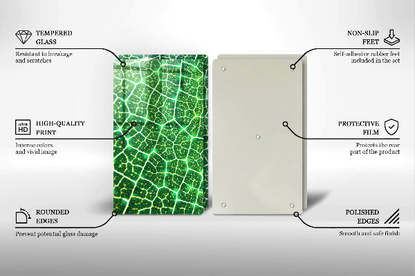 Glass chopping board Leaf structure