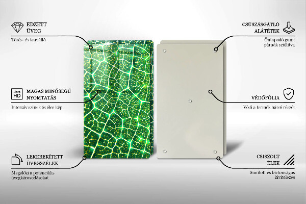 Glass chopping board Leaf structure