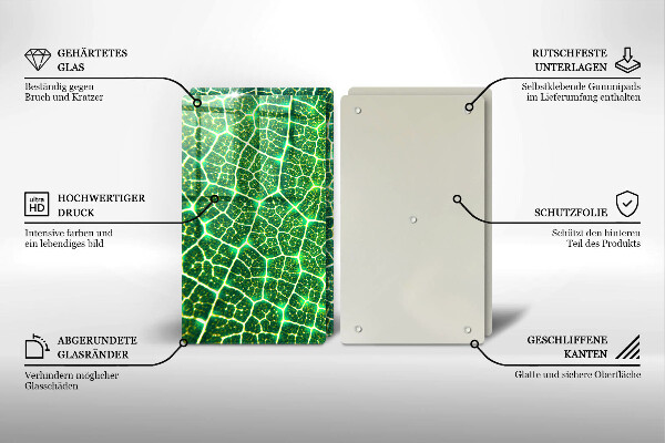 Glass chopping board Leaf structure