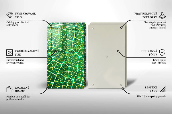 Glass chopping board Leaf structure