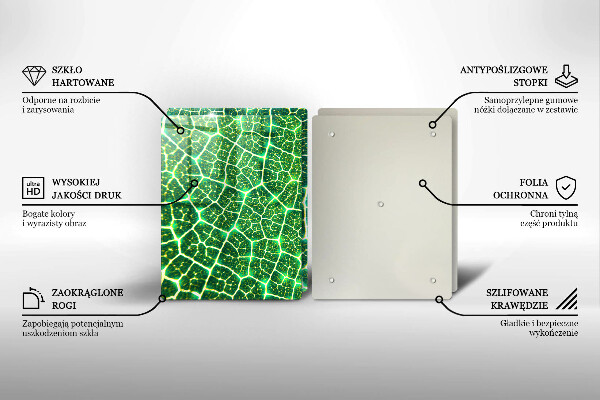 Glass chopping board Leaf structure