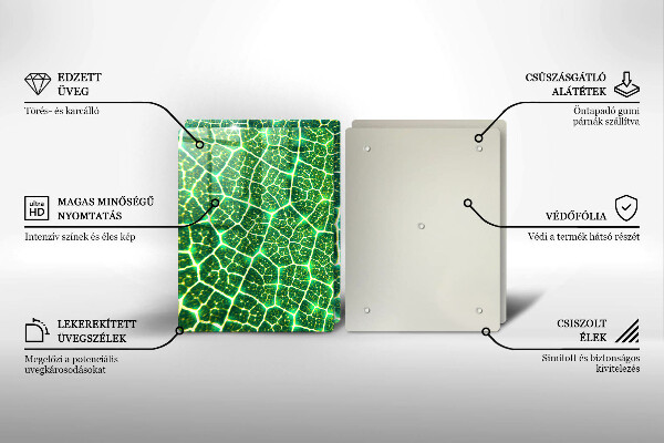 Glass chopping board Leaf structure