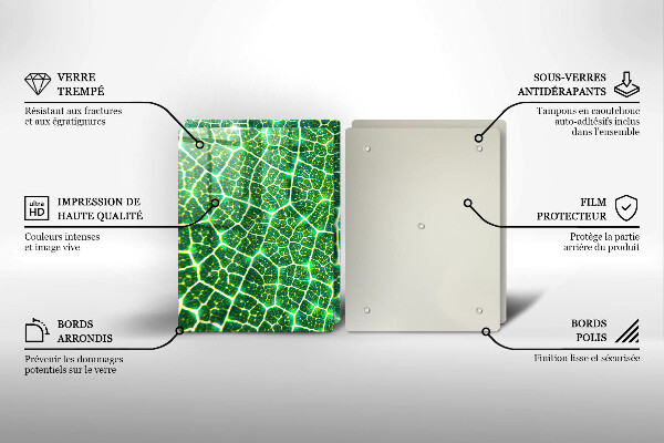 Glass chopping board Leaf structure