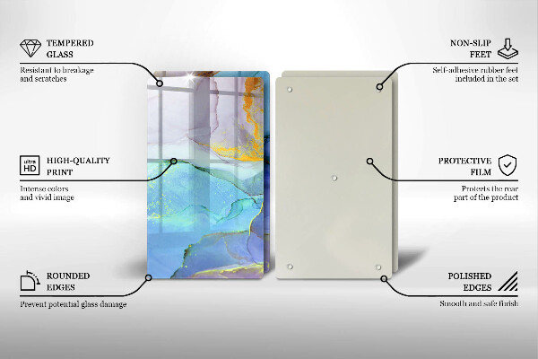 Chopping board Cracked stone gold