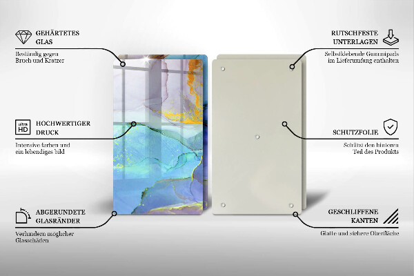 Chopping board Cracked stone gold