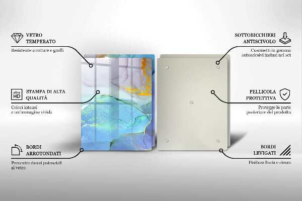 Chopping board Cracked stone gold