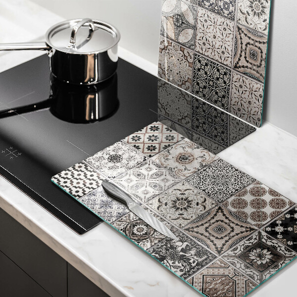 Glass chopping board Decorative tiles