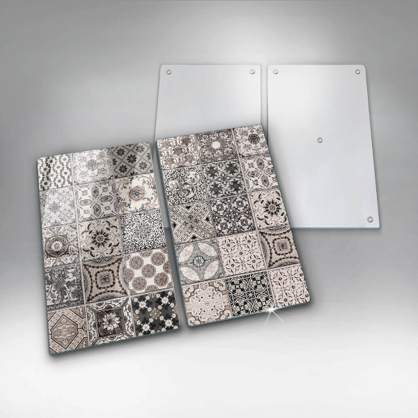 Glass chopping board Decorative tiles