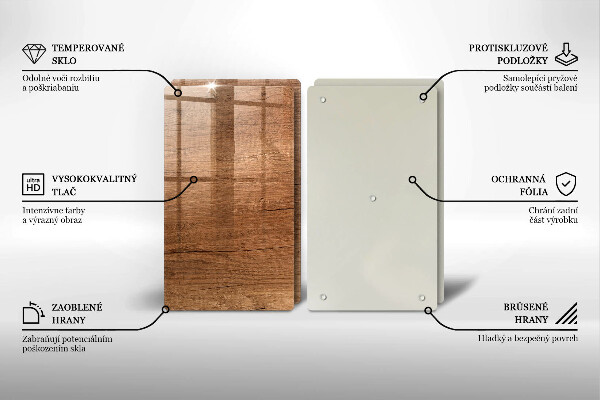 Glass chopping board Wood texture