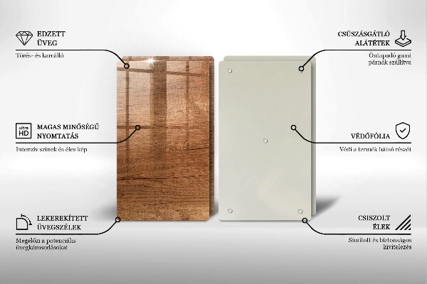 Glass chopping board Wood texture