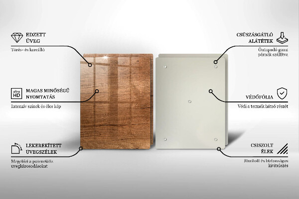 Glass chopping board Wood texture