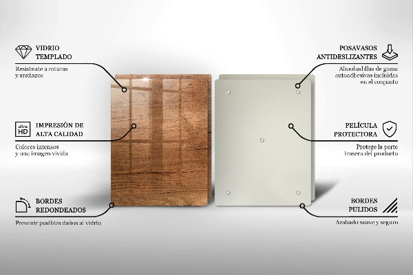 Glass chopping board Wood texture