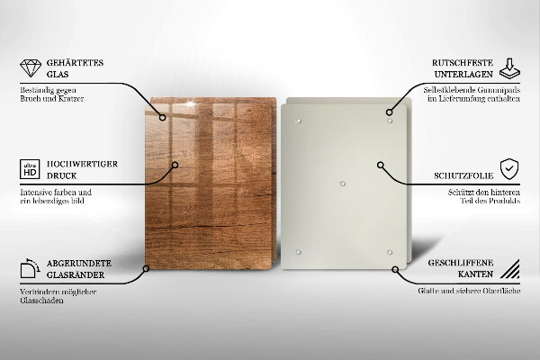 Glass chopping board Wood texture