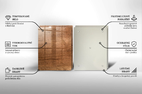 Glass chopping board Wood texture