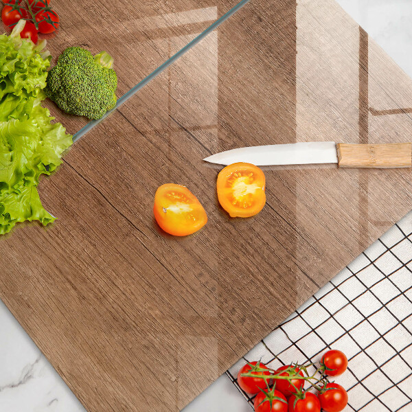 Glass chopping board Wood texture